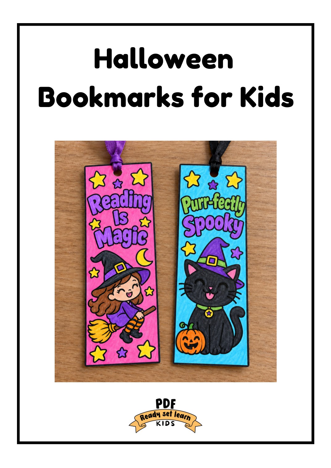Halloween bookmarks PDF, page 1